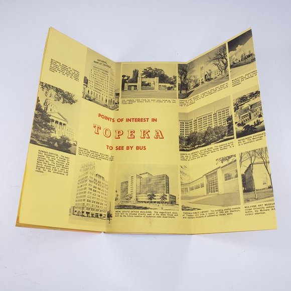VIntage Topeka Transportation Company Kansas Bus Brochure How To Go By Bus Map - Picture 2 of 5